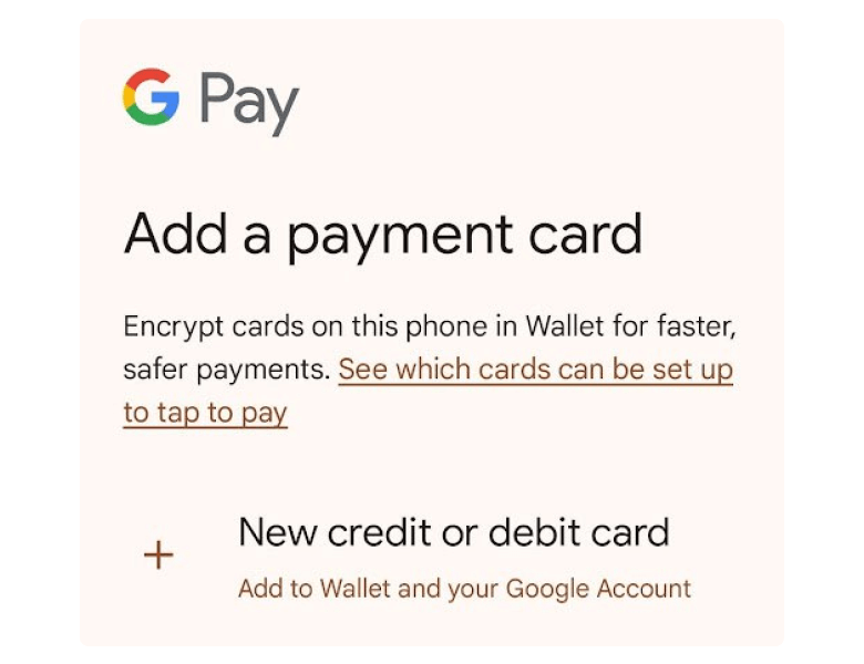 Choose a payment card Choosing a payment method